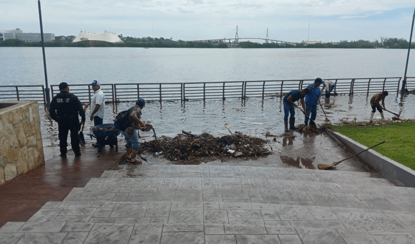 GUARDIA ESTATAL MANTIENE VIGILANCIA TRAS DESBORDE DE LAGUNA DEL&nbsp;CARPINTERO
