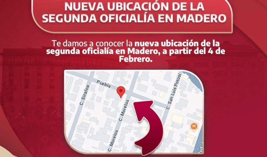 Anuncia Registro Civil cambios de ubicación en oficialías de Madero y Díaz&nbsp;Ordaz