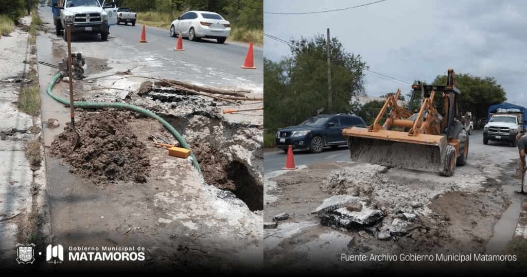 Gobierno municipal repara fuga de agua en la colonia&nbsp;Uniones